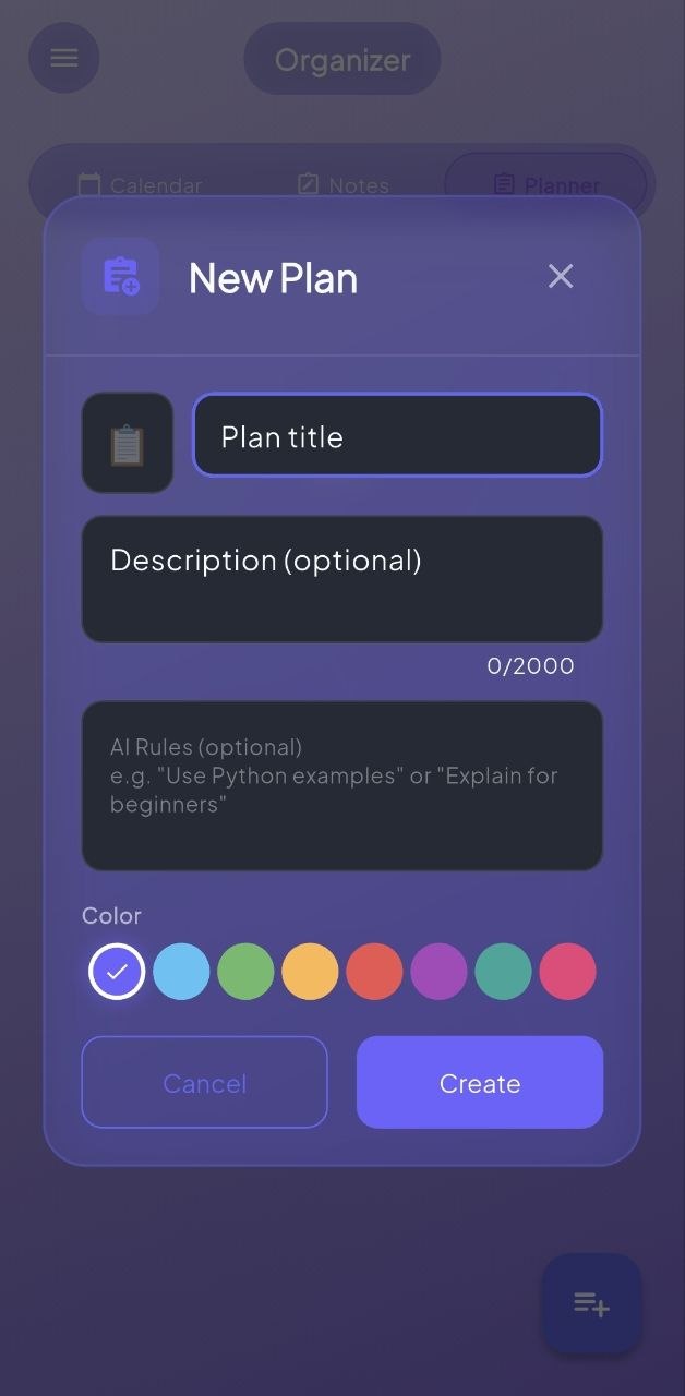 Organizer and Planner